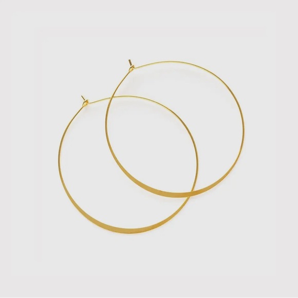 Amano 1.5” Classic Lightweight Hoop Earrings Sterling Silver - Picture 3 of 5